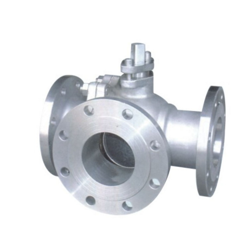 Three-way flanged ball valve