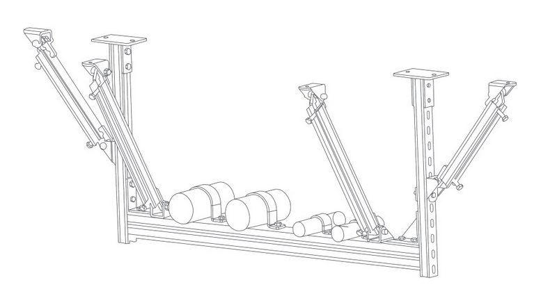 Multi-pipe lateral and longitudinal support