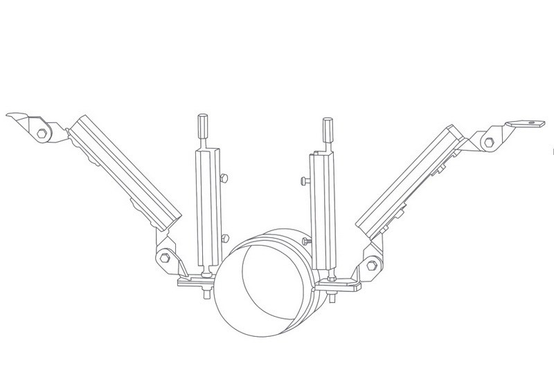 DN200Lateral support of single pipe above