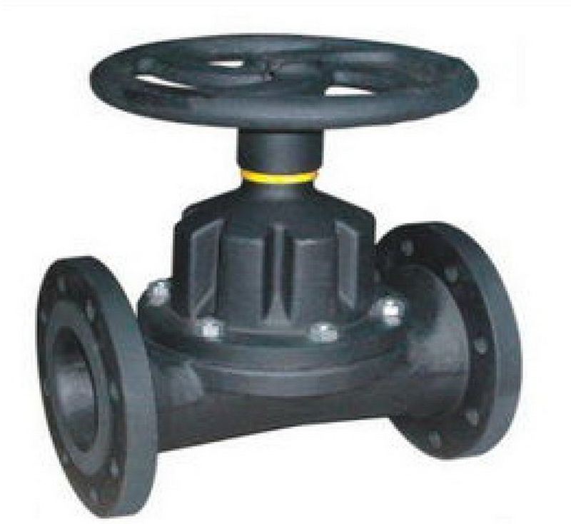 Straight-through diaphragm valve