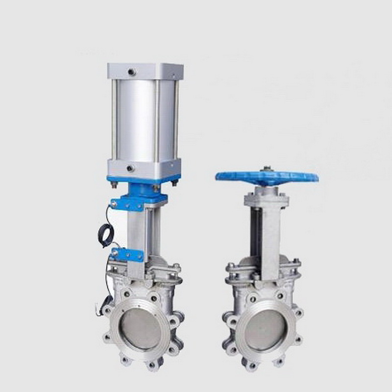 Pneumatic knife type of gate valve